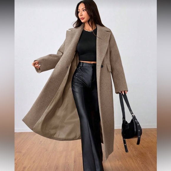 Long Preppy peacoat pea coat jacket winter black - Picture 5 of 5